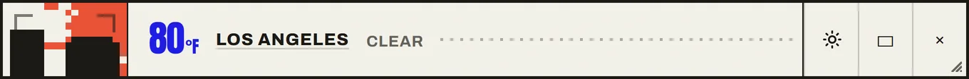 Compact bar mode: a single horizontal strip showing the temperature and conditions.