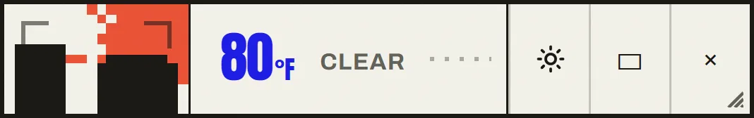 Mini bar mode: an even smaller strip showing just the temperature.